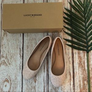 Lucky Brand Flats LK-Eaden2 Size 8.5 Peach Whip Elko Nubuck Perf